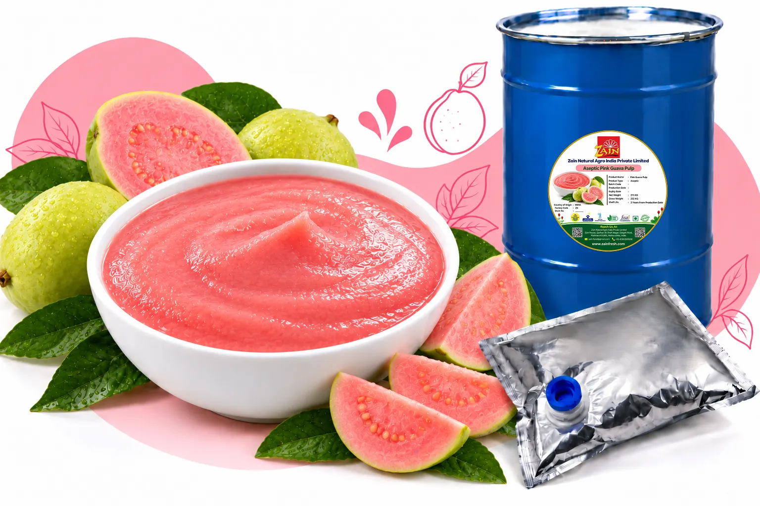 Aseptic Pink Guava Pulp
