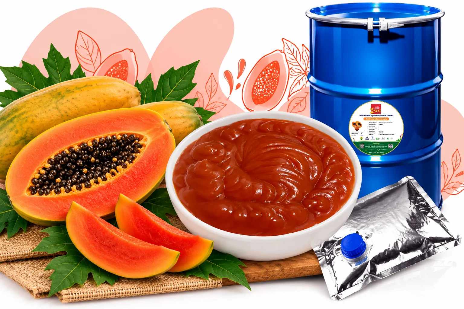 Aseptic Red Papaya Pulp