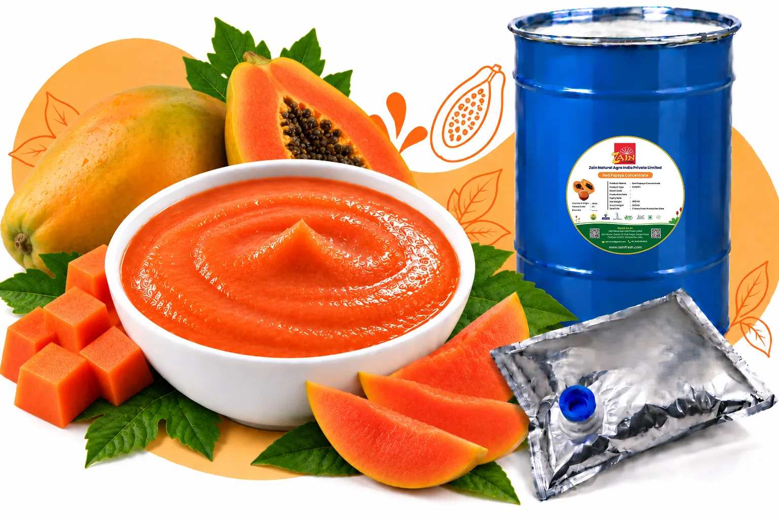 Aseptic Red Papaya Pulp