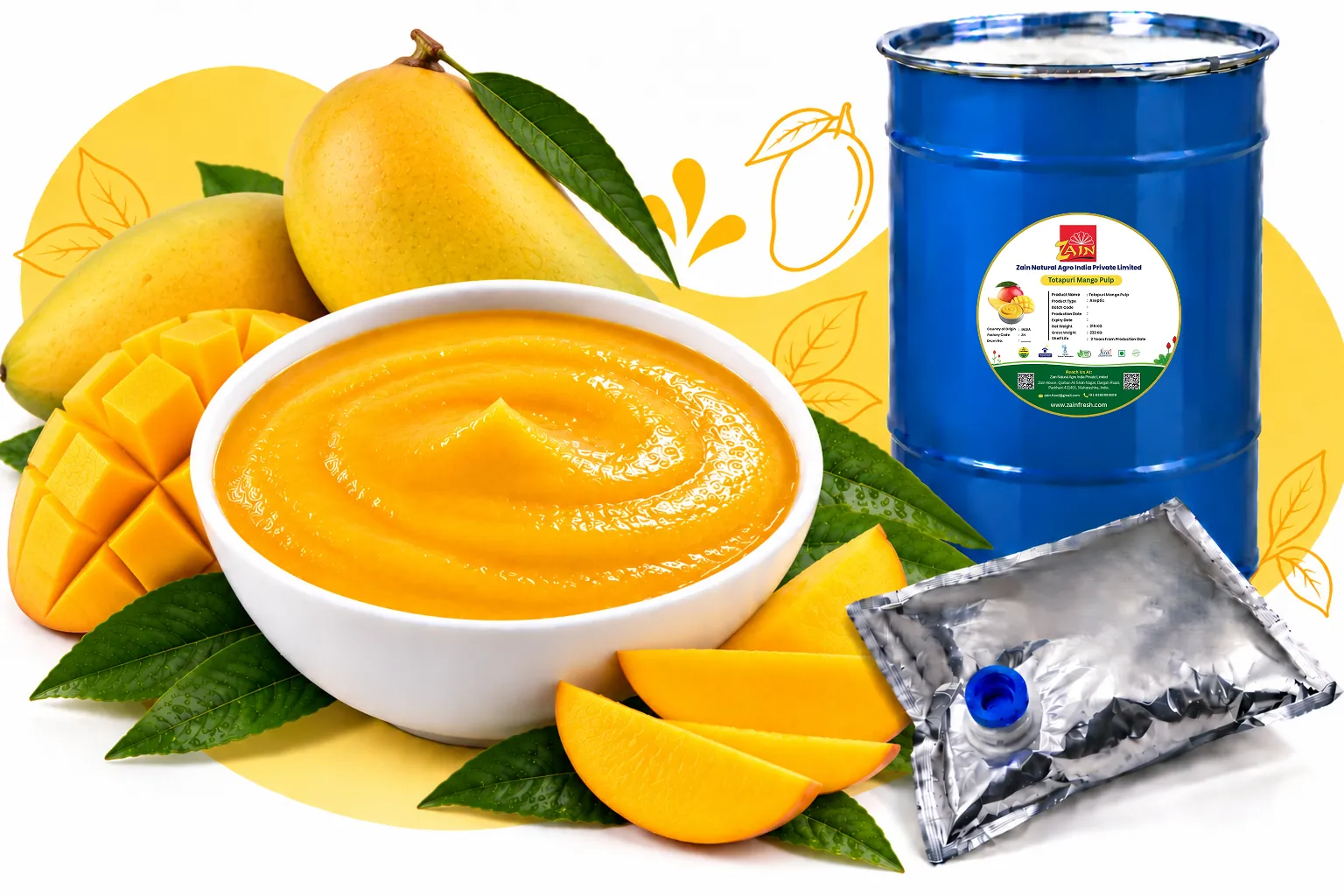 Aseptic Totapuri Mango Pulp