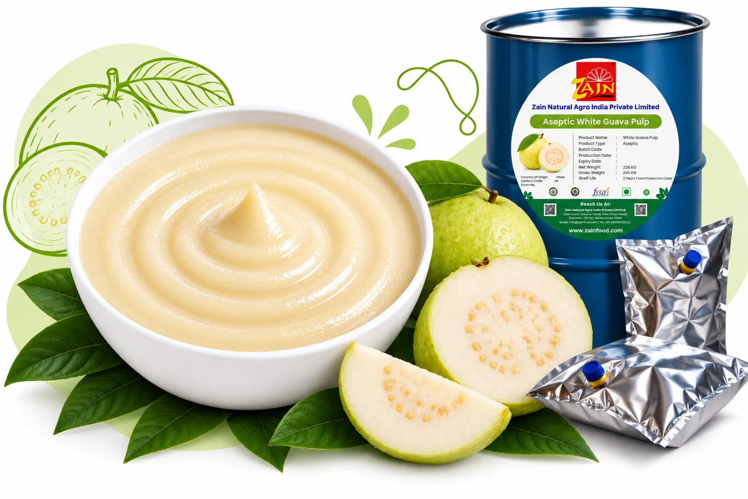 Aseptic White Guava Pulp